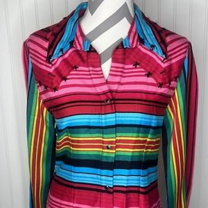 Roja Santa Fe Inspired Rainbow Tunic Size Small
